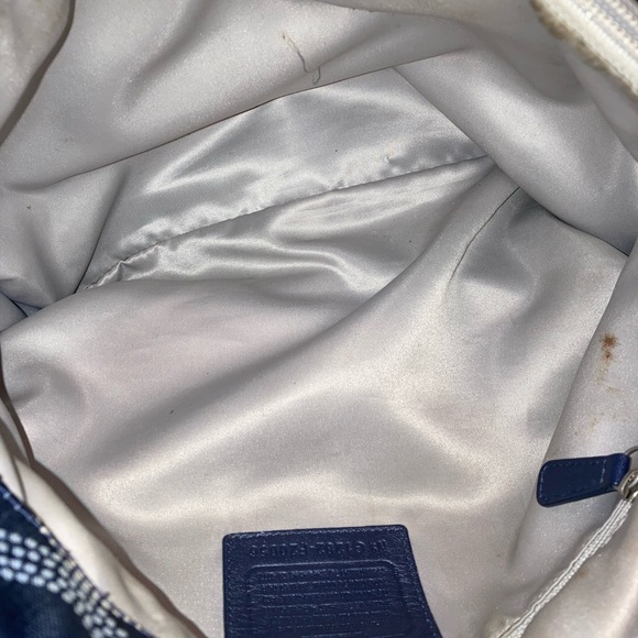 COACH Ashley Dotted Op Signature Satchel Bag F20056 Blue - Picture 8 of 10